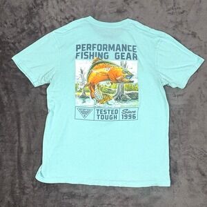 Columbia Performance Fishing Gear PFG Graphic T-Shirt Cotton Blue